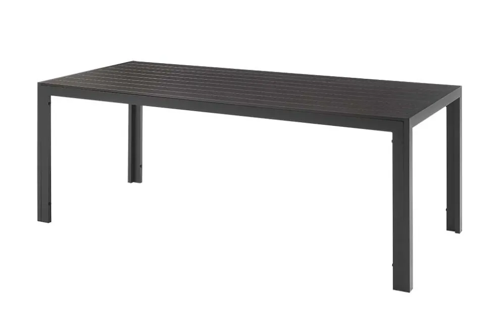 Moderner Gartentisch DESIGNO 205cm anthrazit schwarz Aluminium wetterfest
