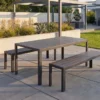 Moderner Gartentisch DESIGNO 150cm anthrazit schwarz Aluminium wetterfest Outdoor Esstisch