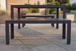 Moderner Gartentisch DESIGNO 150cm anthrazit schwarz Aluminium wetterfest Outdoor Esstisch