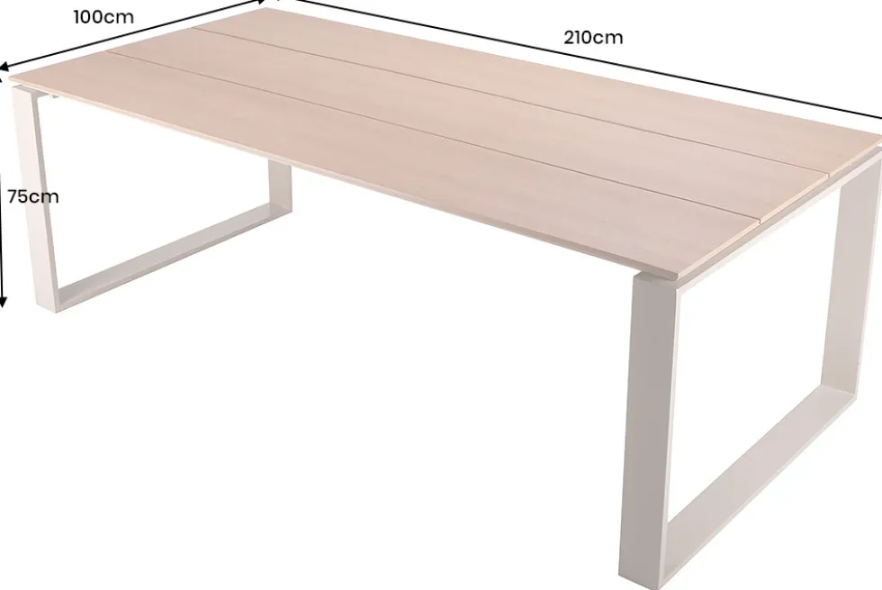 Moderner Gartentisch FLOATING 210cm greige Aluminium wetterfest Outdoor Esstisch
