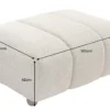 Moderner Hocker ADLON 100cm champagner greige Bouclé Federkern Fußhocker Sitzhocker