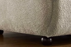 Moderner Hocker ADLON 100cm champagner greige Bouclé Federkern Fußhocker Sitzhocker