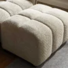 Moderner Hocker CLOUD 100cm champagner greige Bouclé Federkern Fußhocker Sitzhocker
