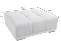 Moderner Hocker ELEGANCIA 110cm anthrazit Cord Fußhocker Sitzhocker