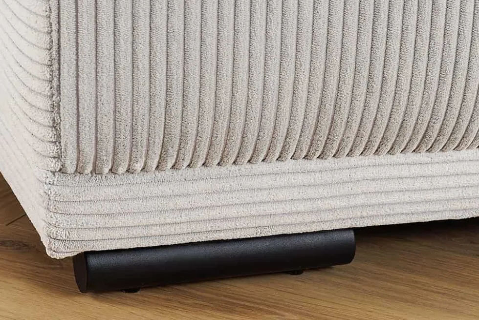 Moderner Hocker ELEGANCIA 110cm champagner beige Cord Fußhocker Sitzhocker