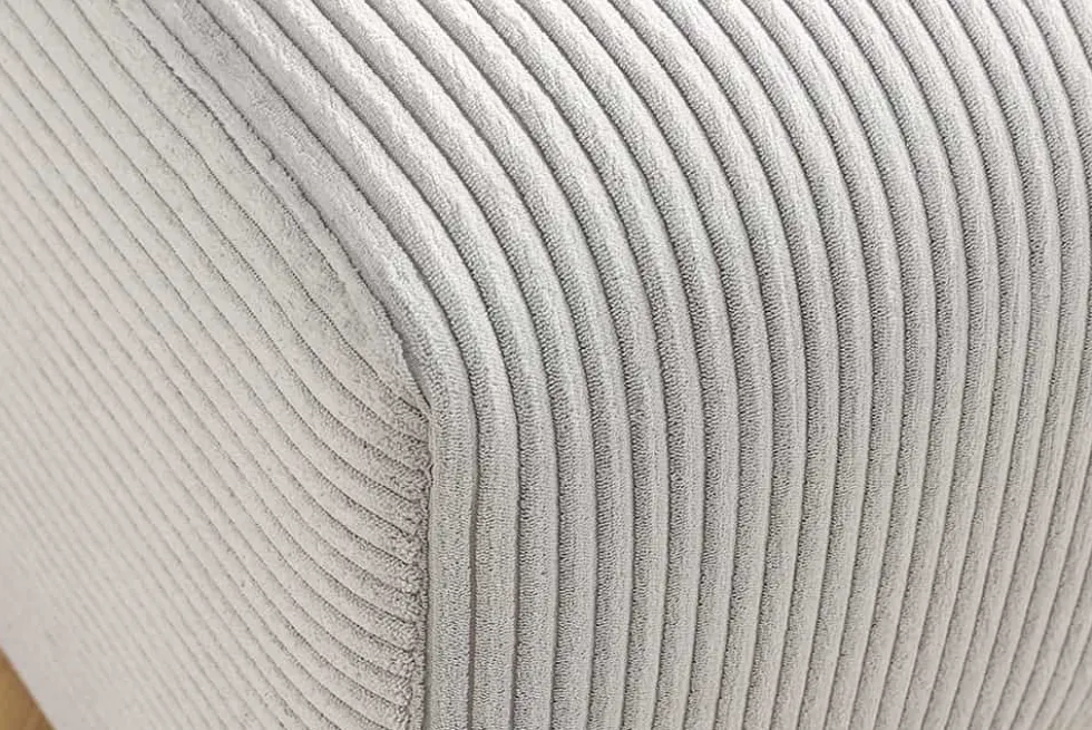Moderner Hocker ELEGANCIA 110cm champagner beige Cord Fußhocker Sitzhocker