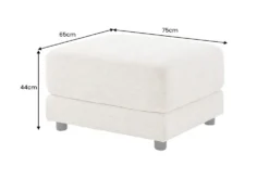 Moderner Hocker LOFT 75cm champagner beige Chenille Nosagfederung Taschenfederkern