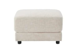 Moderner Hocker LOFT 75cm champagner beige Chenille Nosagfederung Taschenfederkern