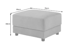 Moderner Hocker LOFT 75cm grau Vogue Velours Samt Nosagfederung Taschenfederkern