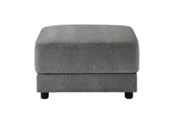 Moderner Hocker LOFT 75cm grau Vogue Velours Samt Nosagfederung Taschenfederkern