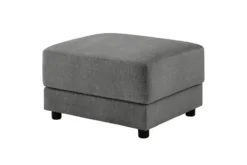 Moderner Hocker LOFT 75cm grau Vogue Velours Samt Nosagfederung Taschenfederkern