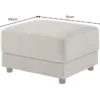 Moderner Hocker LOFT 75cm taupe Vogue Velours Samt Nosagfederung Taschenfederkern