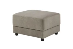 Moderner Hocker LOFT 75cm taupe Vogue Velours Samt Nosagfederung Taschenfederkern