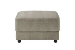 Moderner Hocker LOFT 75cm taupe Vogue Velours Samt Nosagfederung Taschenfederkern