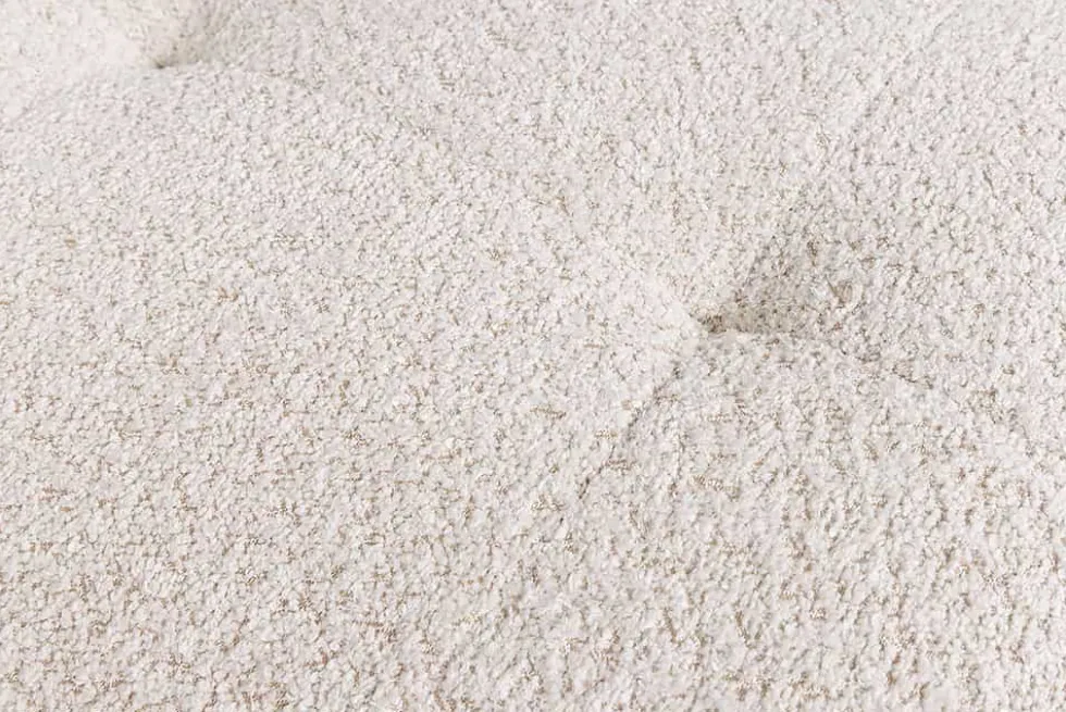 Moderner Hocker ROYAL 120cm champagner beige Bouclé Federkern Sitzhocker