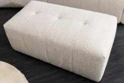 Moderner Hocker ROYAL 120cm champagner beige Bouclé Federkern Sitzhocker
