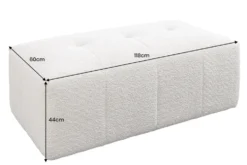 Moderner Hocker ROYAL 120cm champagner beige Bouclé Federkern Sitzhocker