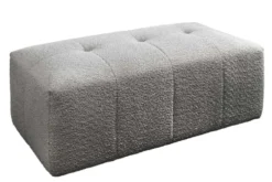 Moderner Hocker ROYAL 120cm grau Bouclé Federkern Sitzhocker Fußhocker
