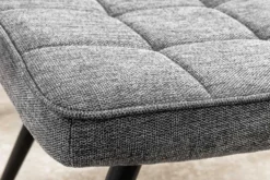 Moderner Hocker SCANDINAVIA grau Strukturstoff Metallbeine Fußhocker