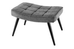 Moderner Hocker SCANDINAVIA grau Strukturstoff Metallbeine Fußhocker