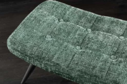 Moderner Hocker SCANDINAVIA grün Chenille Cremona Metallbeine Fußhocker