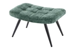 Moderner Hocker SCANDINAVIA grün Chenille Cremona Metallbeine Fußhocker