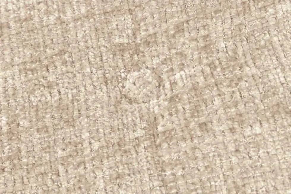 Moderner Hocker SCANDINAVIA champagner Chenille Cremona Metallbeine Fußhocker