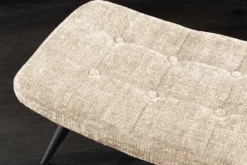Moderner Hocker SCANDINAVIA champagner Chenille Cremona Metallbeine Fußhocker