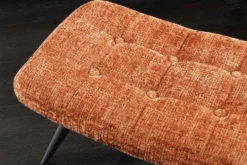 Moderner Hocker SCANDINAVIA rost braun Chenille Cremona Metallbeine Fußhocker