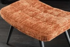 Moderner Hocker SCANDINAVIA rost braun Chenille Cremona Metallbeine Fußhocker