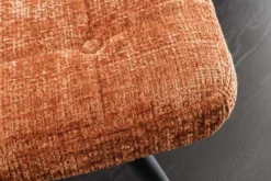 Moderner Hocker SCANDINAVIA rost braun Chenille Cremona Metallbeine Fußhocker
