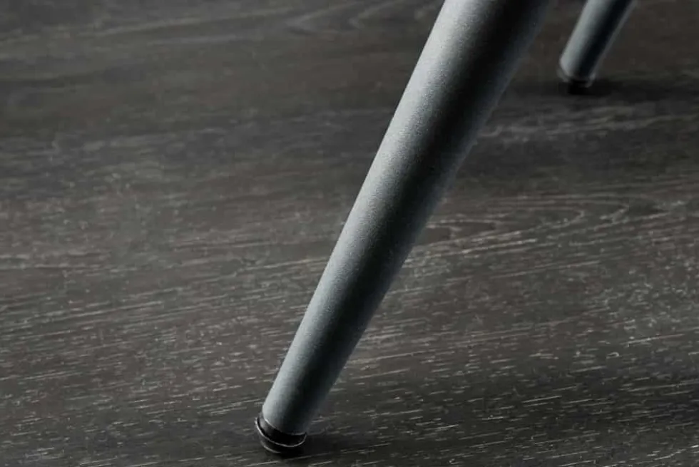 Moderner Hocker SCANDINAVIA rost braun Chenille Cremona Metallbeine Fußhocker