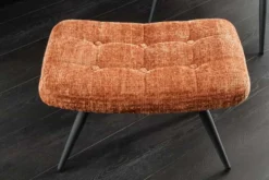 Moderner Hocker SCANDINAVIA rost braun Chenille Cremona Metallbeine Fußhocker