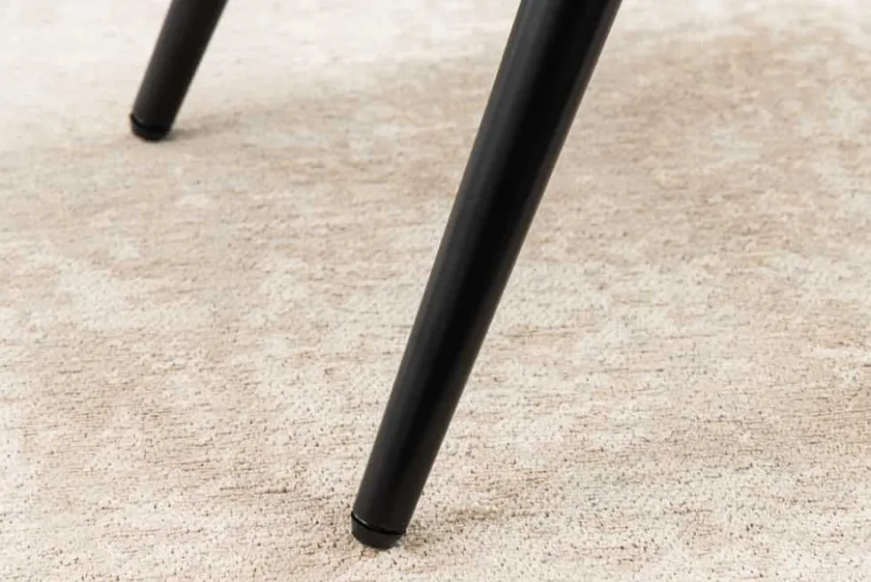 Moderner Hocker SCANDINAVIA blau Strukturstoff Metallbeine Fußhocker