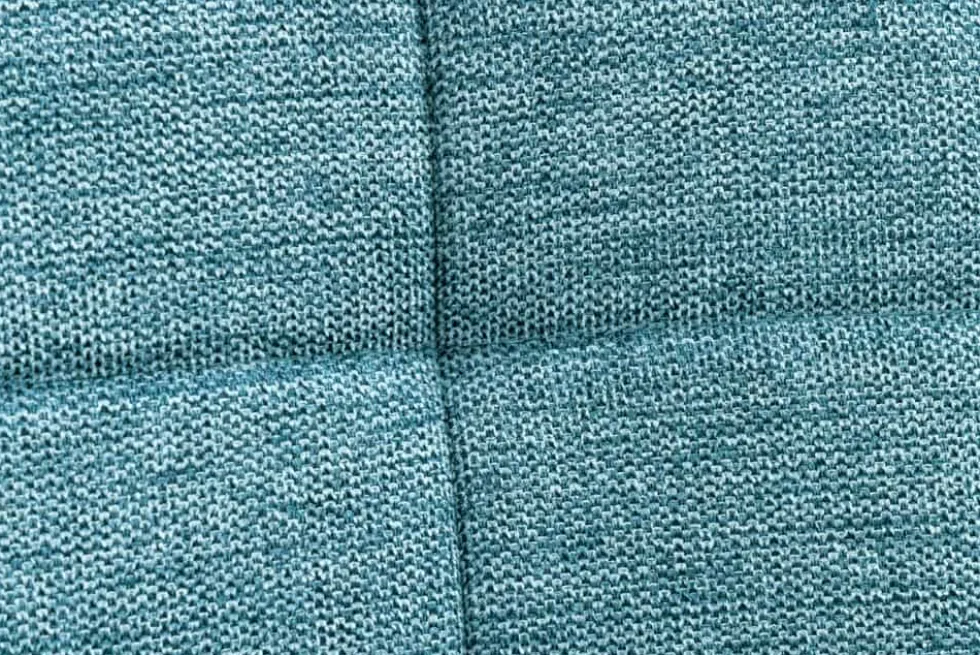 Moderner Hocker SCANDINAVIA blau Strukturstoff Metallbeine Fußhocker