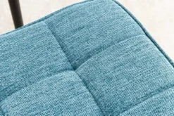 Moderner Hocker SCANDINAVIA blau Strukturstoff Metallbeine Fußhocker