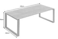 Moderner In- und Outdoor Esstisch FLOATING 210cm anthrazit Keramik Gartentisch wetterfest