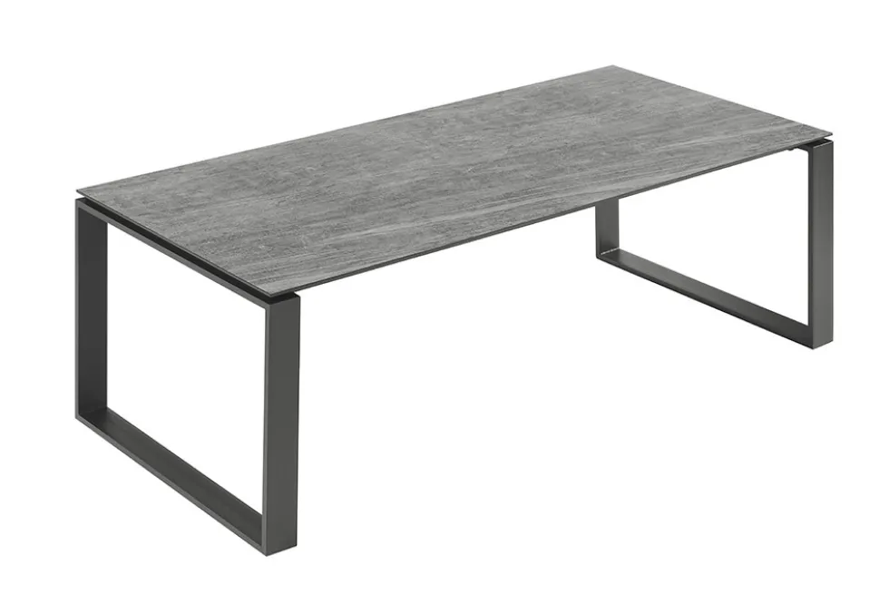Moderner In- und Outdoor Esstisch FLOATING 210cm anthrazit Keramik Gartentisch wetterfest