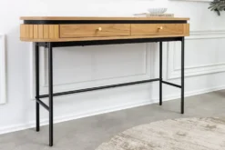 Moderner Konsolentisch ATELIER 120cm natur Eiche schwarz mit Schublade