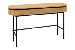 Moderner Konsolentisch ATELIER 120cm natur Eiche schwarz mit Schublade