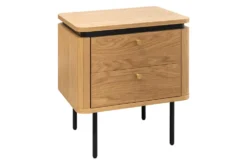 Moderner Nachttisch ATELIER 55cm Eiche Beistelltisch mit Schubladen