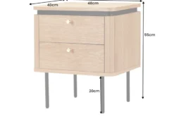 Moderner Nachttisch ATELIER 55cm Eiche Beistelltisch mit Schubladen