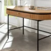 Moderner Schreibtisch ATELIER 120cm natur Eiche Konsolentisch schwarz mit Schublade