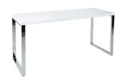 Moderner Schreibtisch WHITE DESK 160cm weiß Hochglanz Bürotisch