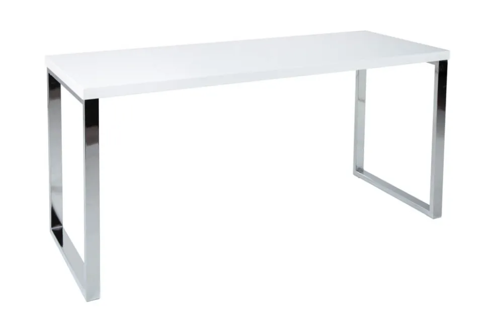 Moderner Schreibtisch WHITE DESK 160cm weiß Hochglanz Bürotisch