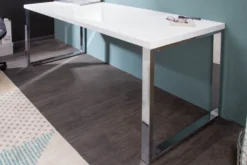 Moderner Schreibtisch WHITE DESK 160cm weiß Hochglanz Bürotisch