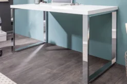 Moderner Schreibtisch WHITE DESK 120cm weiß Hochglanz Bürotisch