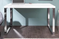 Moderner Schreibtisch WHITE DESK 120cm weiß Hochglanz Bürotisch