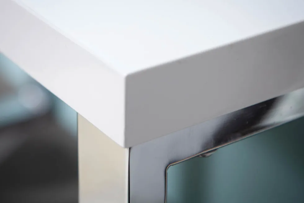 Moderner Schreibtisch WHITE DESK 140cm weiß Hochglanz Bürotisch