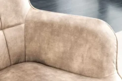 Moderner Sessel SCANDINAVIA champagner beige Samt schwarze Metallbeine mit Armlehne